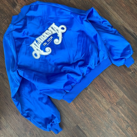 Vintage Jackets & Blazers - Vintage Collectable 1983 Alabama Tour Silk Blue Bomber Jacket Size Large